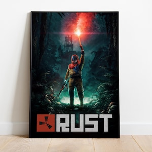 Pôster de Rust | Arte de Parede para Gamers | Decoração para Quarto Gamer | Papel Fosco