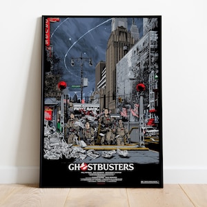 Ghostbusters Poster | Peter Venkman and Slimer Wall Art | Paranormal Comedy Print | Ghost Hunting Decor