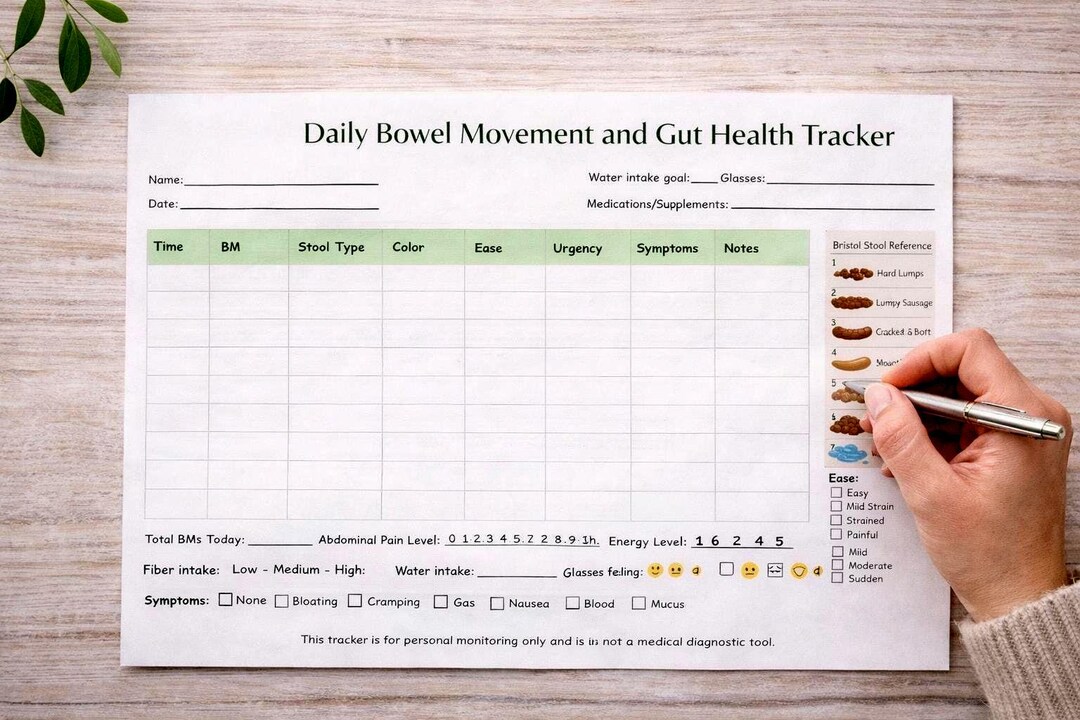 Poop Log for Adults | Bowel Movement Tracker | IBS Gut Health Log (PDF ...