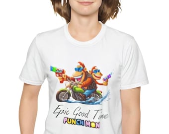 Epic Good Time Punchmon T-Shirt | Cartoon Characters, Motorbike Ride | Songkran |Water-Gun