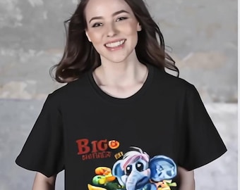 Big Brother T-Shirt | Watercolor Elephant Donuts Sibling Announcement