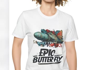Epic Butterfly graphic T-Shirt | butterfly illustration, retro text