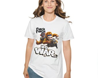 Punch Punch No War T-Shirt | Cartoon Gorilla Characters