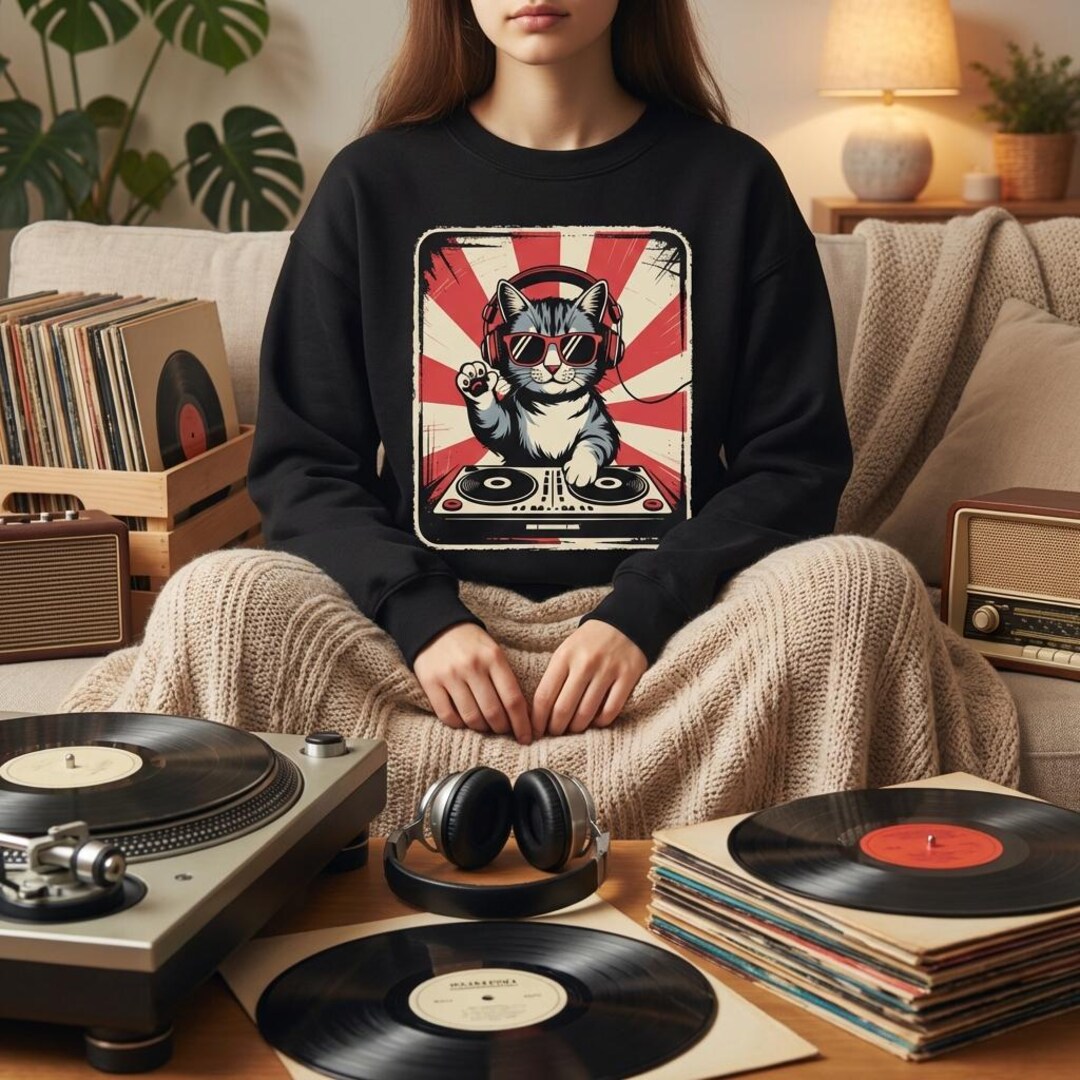 Retro DJ Cat PNG, Feline Music Graphic (digital Download) - Etsy