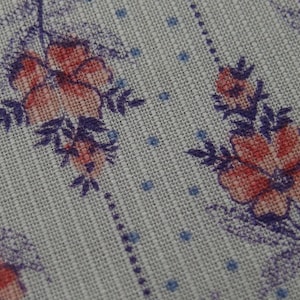 Vintage  Fabric Classic Flower strip  80s S-26
