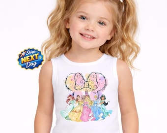 Disneyland Princess Bow Toddler Tank Top Disney Watercolor Princess Jersey Tank Top Walt Disney Girls Trip Shirt Disney Family Trip Tanks