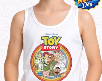 Kids Retro Toy Story Tank Top Disney Toy Story Shirt Toddler Disney T-Shirt Disneyworld Baby Tee Pixar Buzz Jessie Woody Shirts