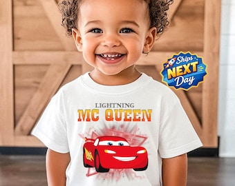 Kids Disney Lightning McQueen Shirt Pixar Cars Toddler Disney T-Shirt Disneyworld Tee Cars Outfit for Babies Disney Baby Bodysuit Disney Tee