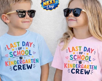 Kindergarten Crew Graduation Shirt Last Day of School Tee Girls T-shirt Kindergarten Graduation Gift 1st Grade Toddler Shirt Kids Graduation