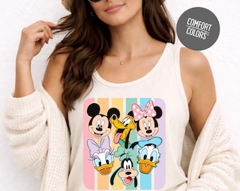Disney Mickey and Friends Summer Tank Top Comfort Colors Disney Shirt Disneyland Summer Trip Youth Shirt Disney Friends Matching Tee
