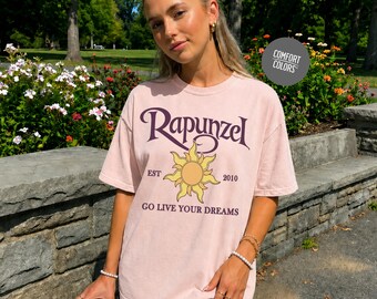 Tangled Rapunzel Go Live Your Dream Comfort Colors Shirt Disney Magic Kingdom Holiday Trip Disney Women Boxy Tee Disney Family Trip Shirts