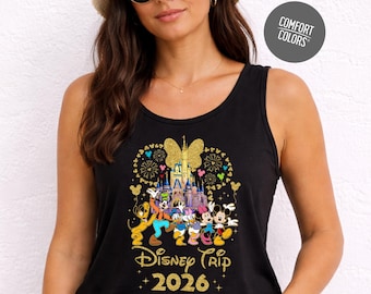 Disney Trip 2026 Summer Tank Top Disney Trip Comfort Colors Tee Disneyland Family Vacation Shirt disney world family shirt 2026