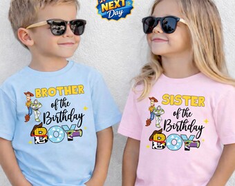 Toy Story Birthday Boy Family Matching Shirts Birthday Boy Siblings T-Shirt Family Birthday Party Shirt Woody Jessie Buzz Potato Slinky Dog