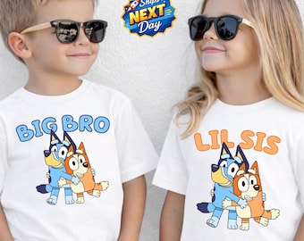 Blue Dog Siblings Matching Shirt Blue Dog Big Bro Lil Sis Matching Family Tee Disney Blue Dog Brother or Sister Toddler Tank Top