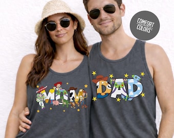 Toy Story Mom and Dad Tank Top Disney Family Matching Shirt Toy Story Comfort Colors Shirt Disney Parents Matching Shirts