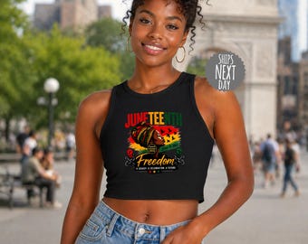 Juneteenth Women Crop Tank Top Afro Woman Baby Crop Tee African American Juneteenth Shirt Black History Tee for Women