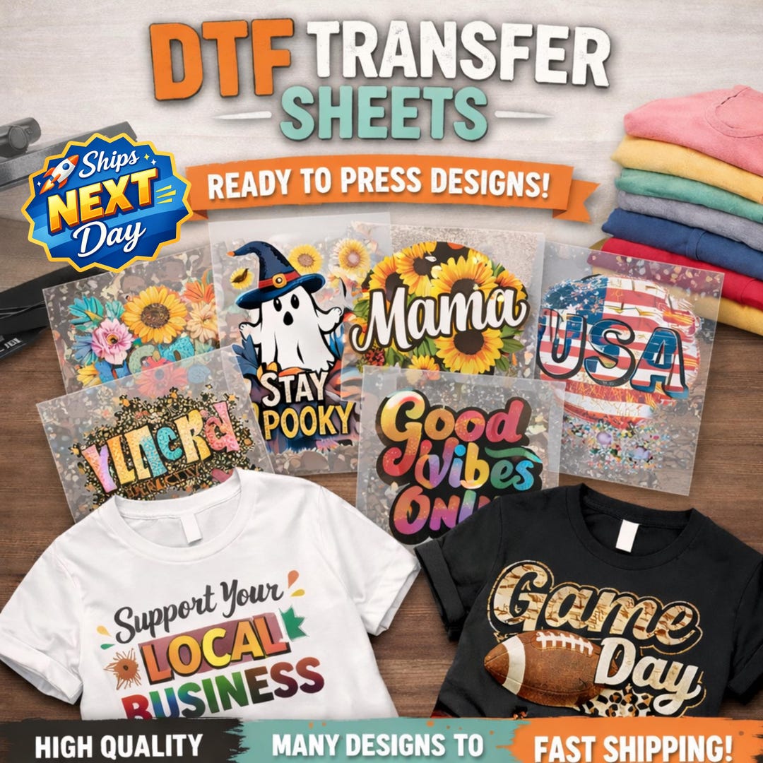 DTF Transfer Sheets by Size, Custom DTF Transfers, Ready to Press ...