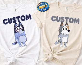 Blue Dog Grandma and Grandpa Shirt Personalized Blue Dog Papa Tee Blue Dog Nana Tshirt Blue Family Shirts Blue Dog Long Sleeve Disney