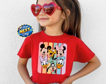 Disney Friends Kids Summer Pastel Shirt Disney T-Shirts for All Sizes Mickey and Friends Vacation Toddler Shirt Disney Friends Matching Tee