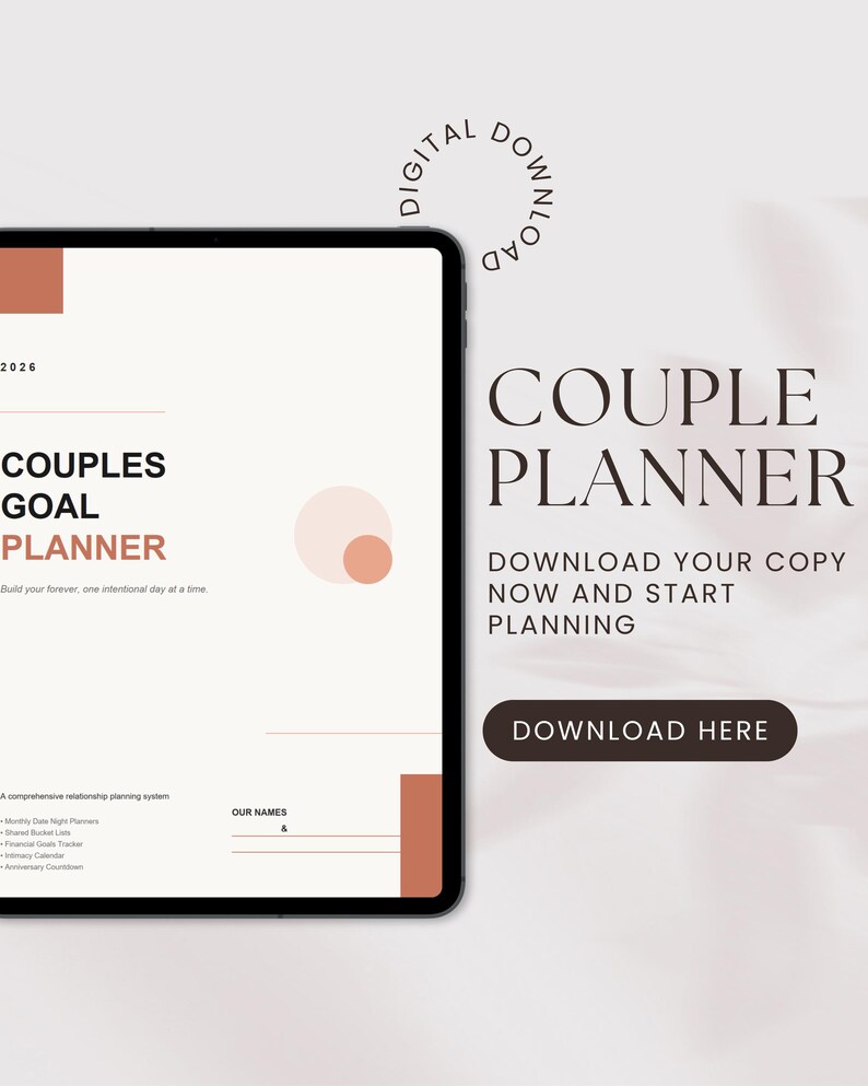 Couples Goal Planner 2026, Date Night Ideas, Relationship Anniversary ...