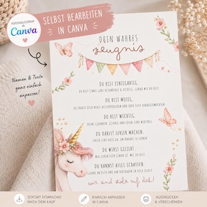 Jouw ware getuigenis - Bewerk en print het zelf | Affirmaties | Liefdevolle getuigenis van ouders | Gepersonaliseerde A4 PDF-download (Canva)