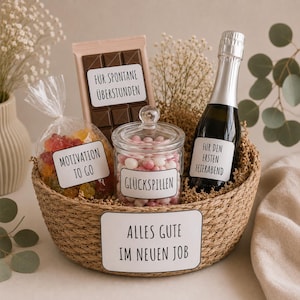 Neuer Job Survival Kit | Überlebenspaket New Job | Abschiedsgeschenk Kollege | A4 zum Ausdrucken