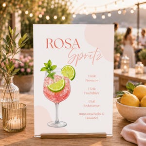 5 Spritz Rezepte zum Anpassen und Ausdrucken inkl. kostenloses Spritz Menü Schild | Texte und Farben individuell anpassbar