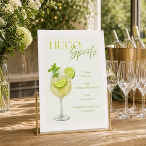 5 Spritz-recepten om aan te passen en af te drukken - Spritzbar, Spritzstation, Drankenmenu, Barmenu | Tekst en kleuren aanpasbaar
