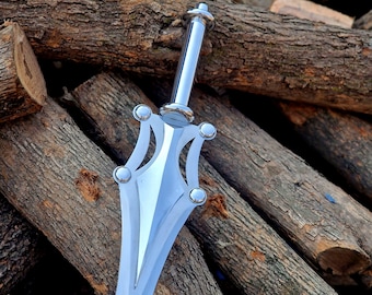 Hand-Forged High Carbon Steel Sword – Celtic Guard, Leather Hilt, Display Collectible