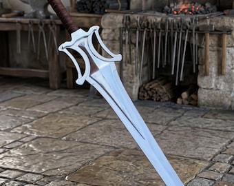 Handmade Fully functional he man power sword 1095 High Carbon steel blade with Leather sheath