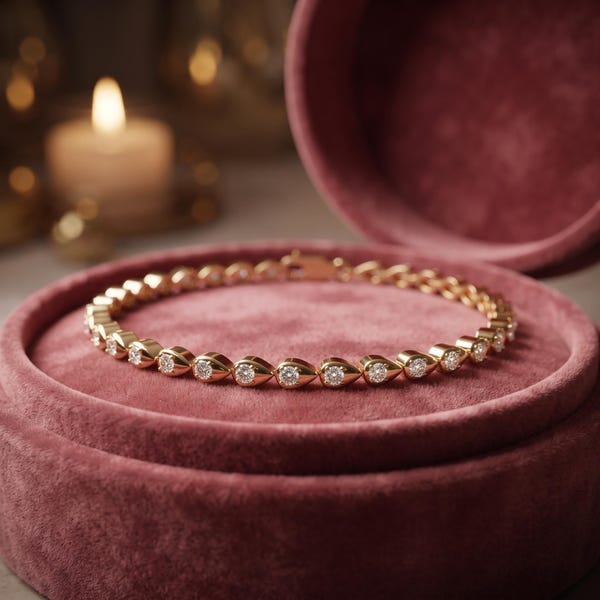Tennisarmband met druppelvormige diamanten, minimalistisch, alledaags sieraad, jubileumcadeau voor haar