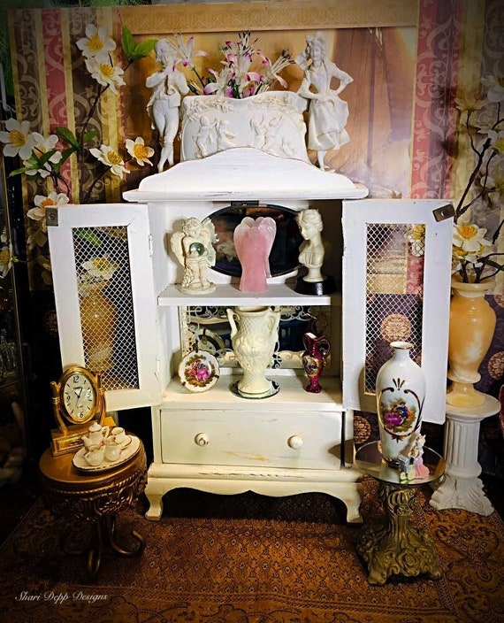 One Of A Kind French Country Display Cabinet For Dolls By Etsy