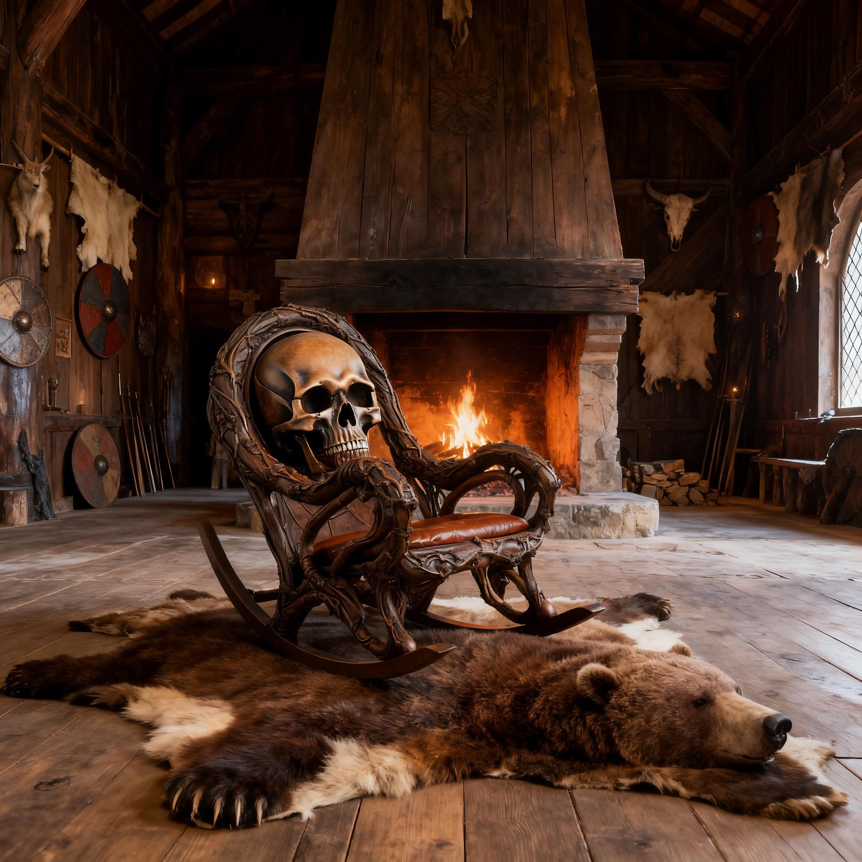 Gothic Skull Rocking Chair STL - 1:12 Miniature 3D Print File, Dark ...