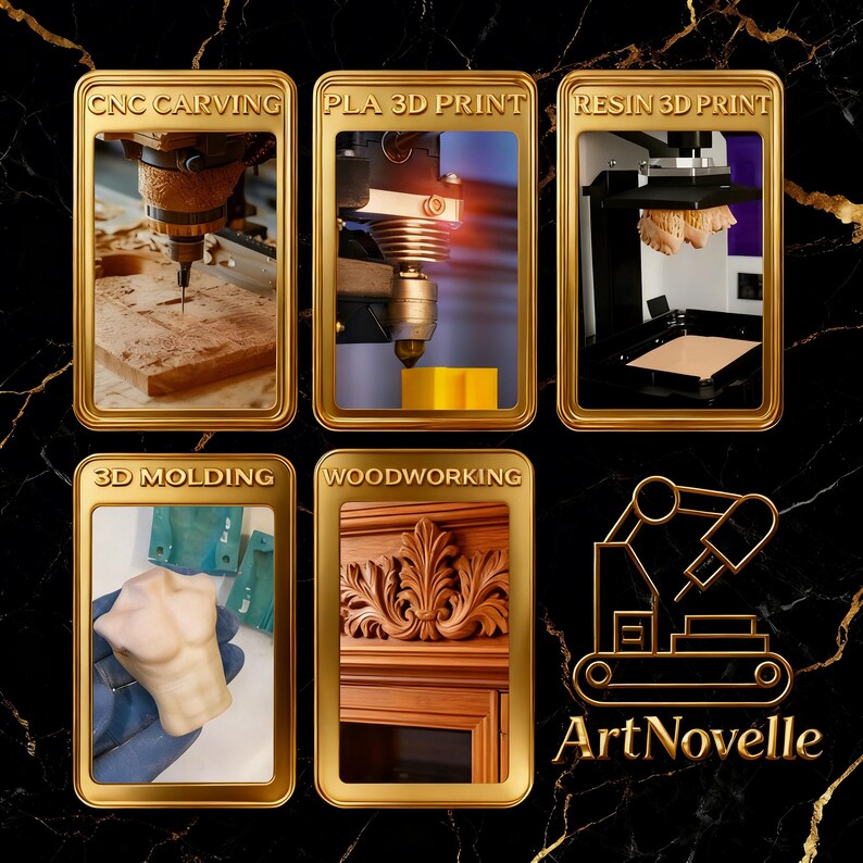 Ornate Baroque Frame STL Bundle – 10 Rococo Mirror CNC Wood Carving Files image 8