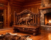 Wolf Throne Bench STL – 1:12 Gothic Fantasy Miniature 3D Print File