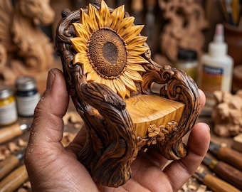 Sunflower Sovereign Armchair STL – Ornate Botanical Dollhouse Miniature Furniture (Digital Download)