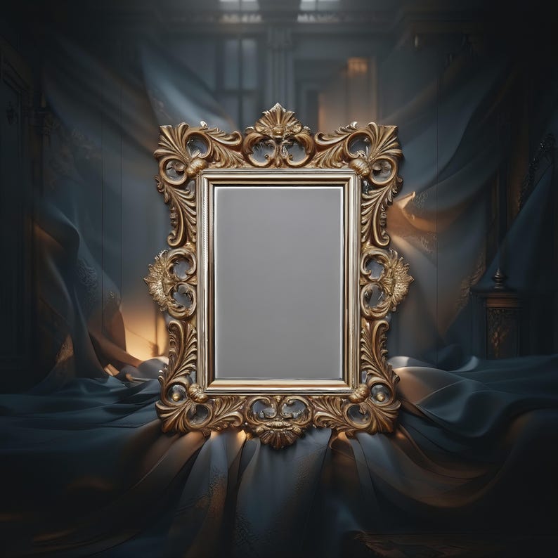 Ornate Baroque Frame STL Bundle – 10 Rococo Mirror CNC Wood Carving Files image 6