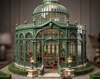 Victorian Conservatory Gazebo 3D Printable STL File: Miniature Architectural Model (Digital Download)
