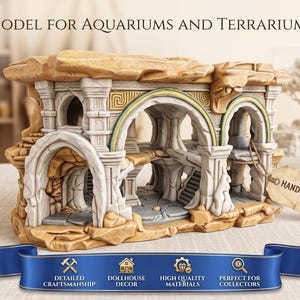 Atlantis Catacombs Cave STL, Aquarium Ruins 3D Model, Terrarium Hide, Fish Shrimp Shelter, Reptile Cave Decor