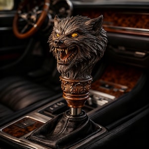 Wolf Head Pommel STL - Custom Gear Shift Knob, Walking Cane Topper, 3D Print & CNC Carving File, High Res Split Mesh, Gentleman Decor