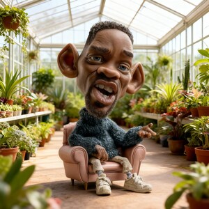 Charismatic Cinema Icon STL - Stylized Actor Caricature 3D Print File, Seated Hollywood Legend Miniature, High Res 1.5M Poly 3D Model Art