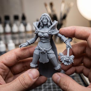 Lyra Divine Vindicator STL – High-Resolution Fantasy Cleric 3D Model (Resin Printing)
