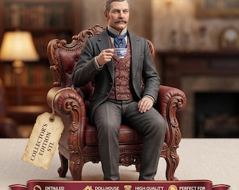 Victorian Gentleman STL – Ornate Baroque Armchair, 1:12 Scale 3D Print