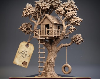 Woodland Treehouse STL Bundle – 1:12 Scale Miniature Diorama (Digital Download)