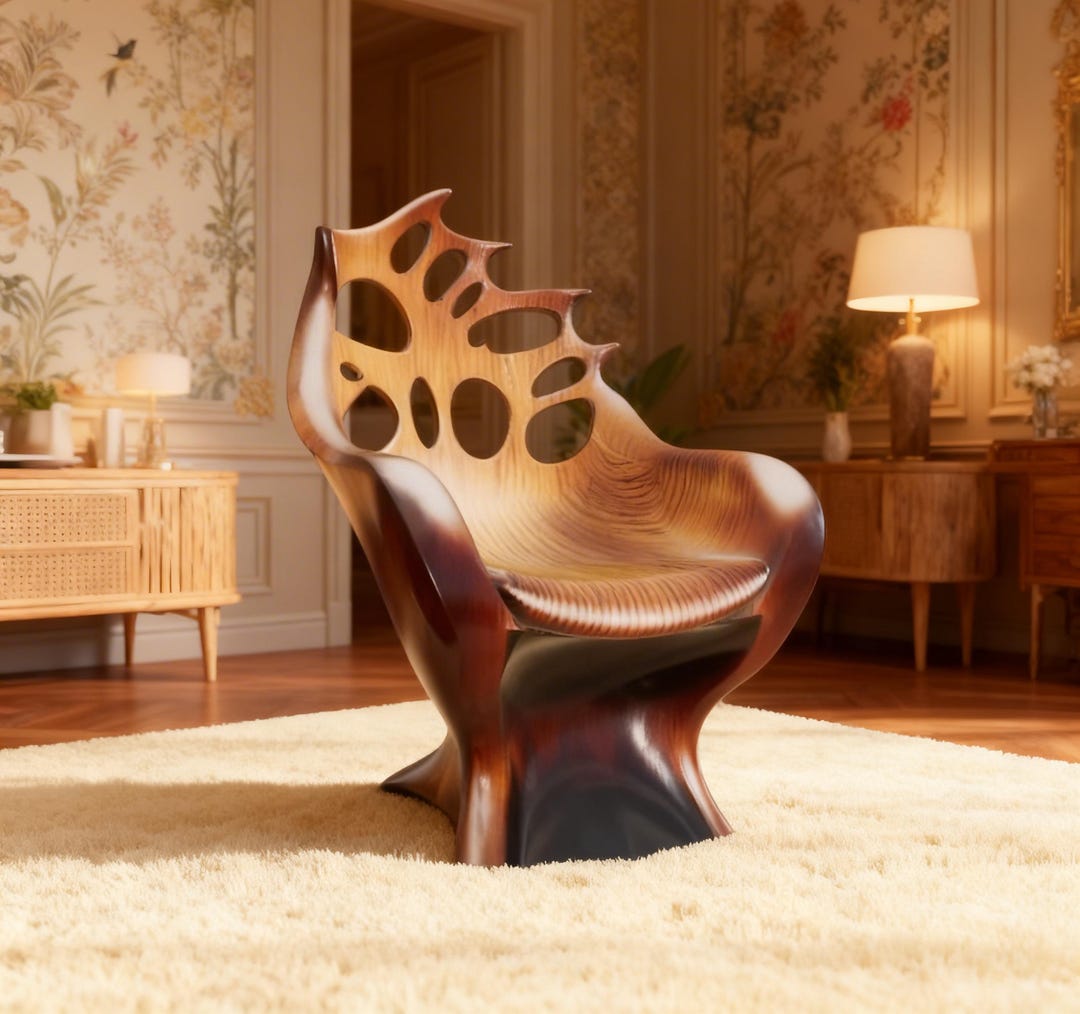 Biomorphic Chair STL - 1:12 Miniature Furniture 3D Print File, Organic ...
