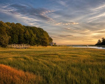 Późnopopołudniowe niebo nad Salt Pond, Eastham, Cape Cod