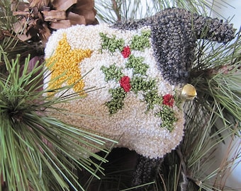 Primitive Punchneedle mit Baa Hum Bug Muster