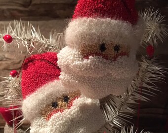Weihnachtsmann Gesicht Primitives Punchneedle Muster
