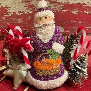 Primitive Punchneedle Pattern Father Christmas