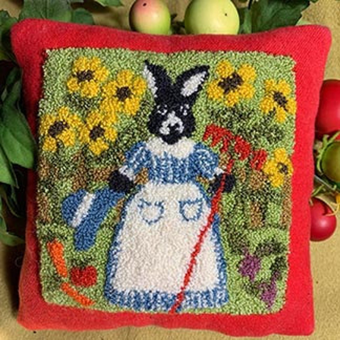 Primitive Punch Needle Embroidery Pattern Garden Greta Etsy
